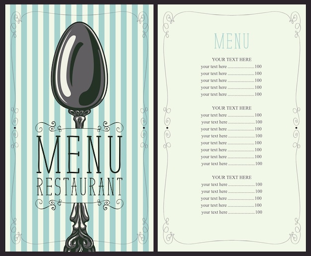 Vector menú para restaurante