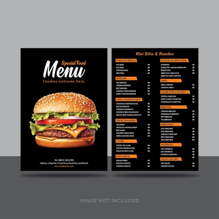 Vector el menú del restaurante