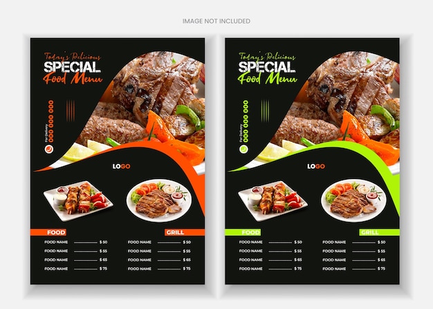 Menú de restaurantes y plantilla de diseño de alimentos