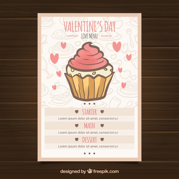 Menú de san valentín vintage