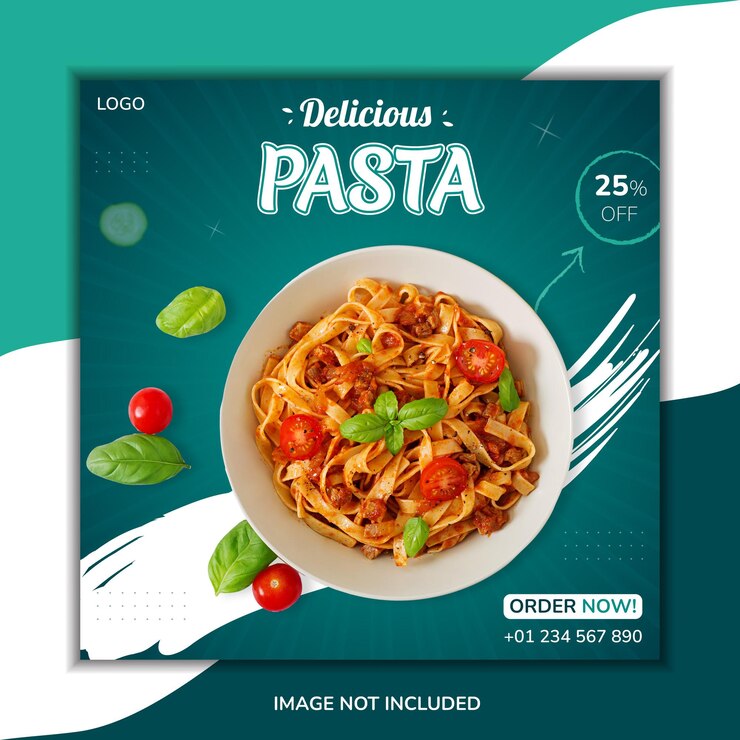 Menús de alimentos saludables o plantillas de banner de marketing en redes sociales