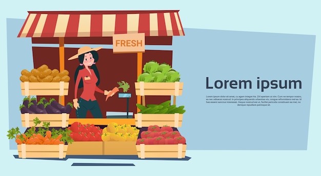 Mercado agrícola orgánico Eco frutas verduras comestibles