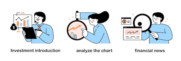 Mercado de valores análisis de gráficos de acciones y búsqueda de información y noticias