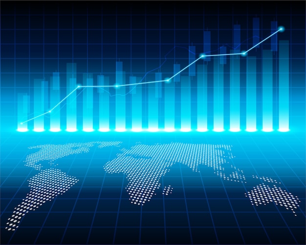 Mercado de valores e intercambio de mundo.