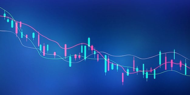 Mercado de valores, gráfico económico con diagramas, conceptos e informes comerciales y financieros, antecedentes del concepto de comunicación de tecnología abstracta