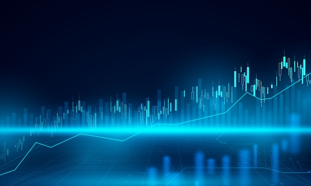 Mercado de valores, gráfico económico con diagramas, conceptos e informes comerciales y financieros, antecedentes del concepto de comunicación de tecnología abstracta