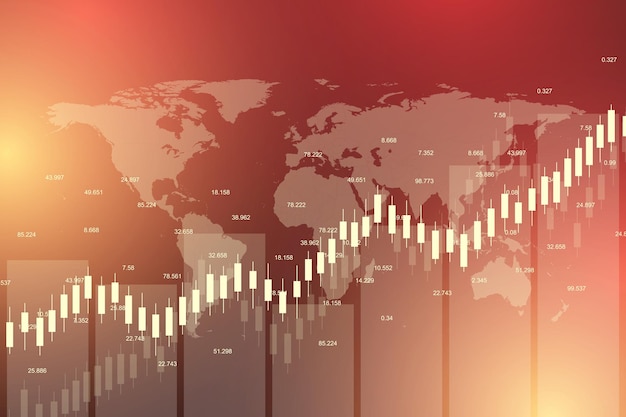 Mercado de valores o forex trading gráfico gráfico adecuado para el concepto de inversión financiera economía tendencias b...