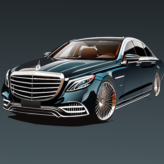 Vector mercedesbenz maybach s 680 4matic full body 4k high quality vector illustration