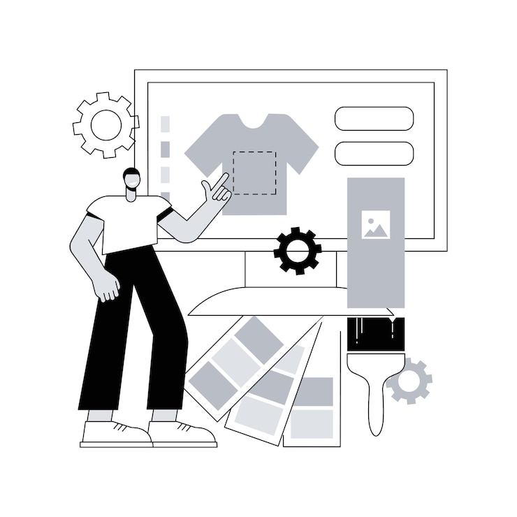 Vector merch ropa concepto abstracto ilustración vectorial