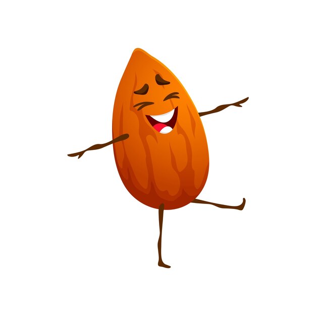 Merienda de personaje de comida de dieta cetogénica de almendra y nuez de dibujos animados