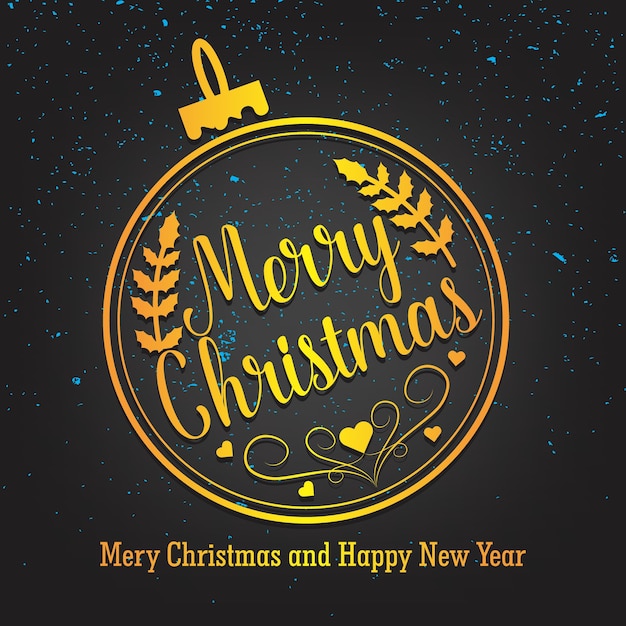 Merry Christmas Gold Letras de tarjetas de felicitación