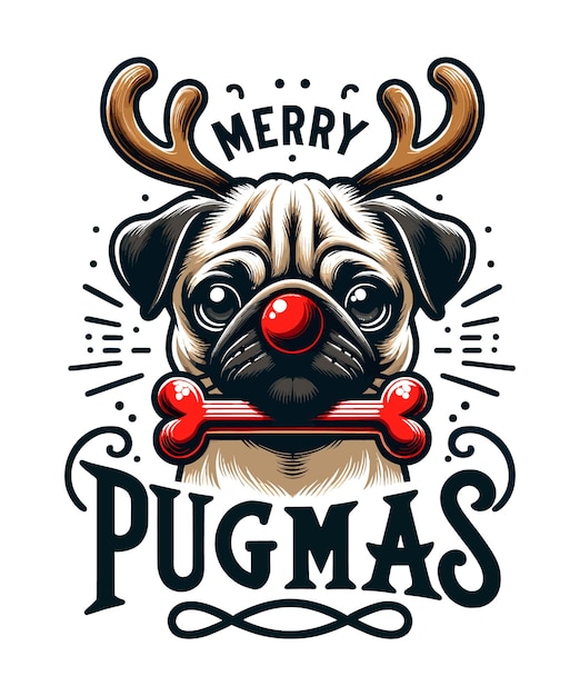 Vector merry dogmas merry pumas diseño de camisetas navideñas