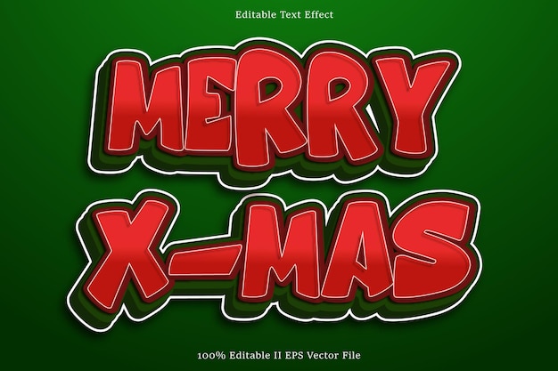 Merry X mas Efecto de texto editable Estilo de gradiente en relieve 3D