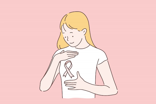 Vector mes de la conciencia del cáncer de mama.