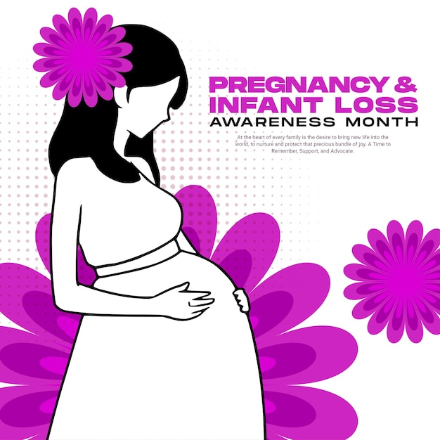 Mes de Concienciación sobre el Embarazo y la Pérdida de Infantes Publicar pancartas en las redes sociales para mujeres embarazadas