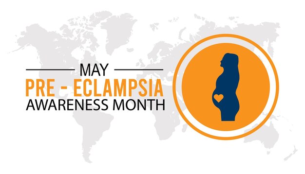 Vector el mes de concienciación sobre la preeclampsia se celebra cada año en mayo