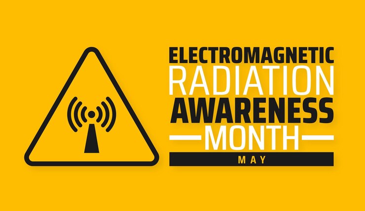 Vector mes de concienciación sobre la radiación electromagnética - mayo