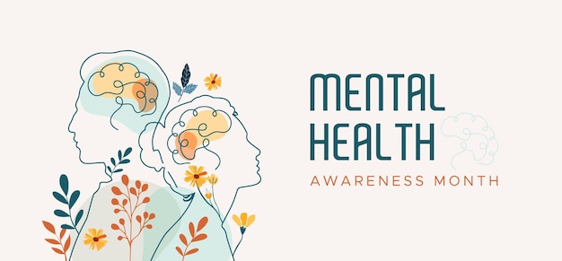 Mes de Concienciación sobre la Salud Mental Cuide de su cuerpo Cuida de su salud y mente Aumentar