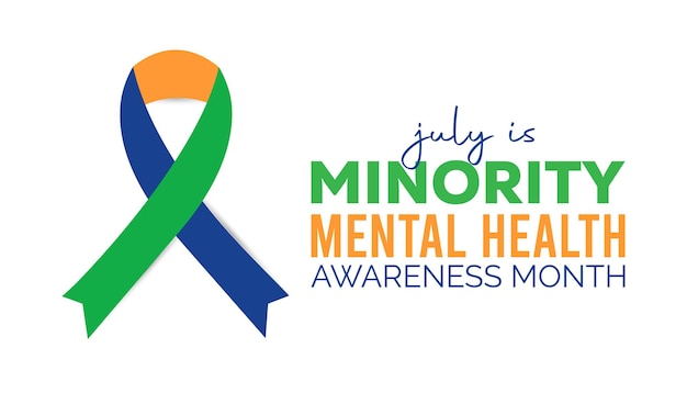 Vector el mes de concienciación sobre la salud mental de las minorías nacionales se celebra cada año en julio