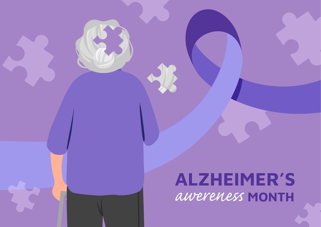 Mes de concienciación Vector de la enfermedad de Alzheimer