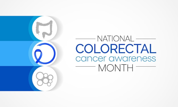 Vector el mes de concientización sobre el cáncer colorrectal se celebra todos los años en marzo.