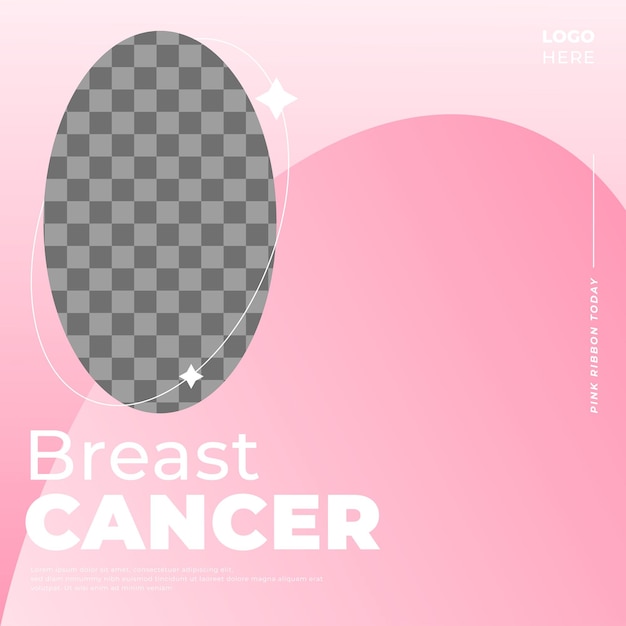 Mes de concientización sobre el cáncer de mama para plantilla de publicación en redes sociales