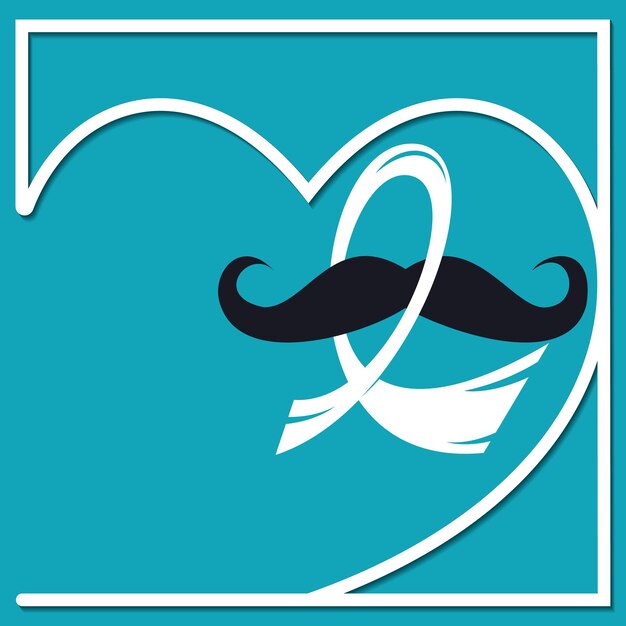 Mes de concientización sobre el cáncer de próstata Men039s concepto de salud Bigotes y fondo de cinta azul