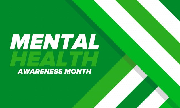 Mes de concientización sobre la salud mental Sensibilización sobre la salud mental Vector médico y sanitario