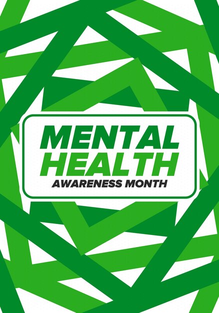 Mes de concientización sobre la salud mental Sensibilización sobre la salud mental Vector médico y sanitario