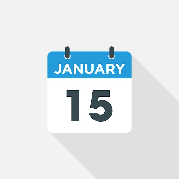 Mes enero calendario icono vector plantilla