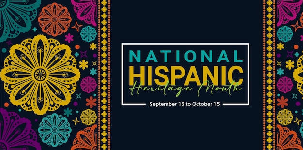 El mes de la herencia hispana Vector web banner cartel para la publicación en las redes sociales