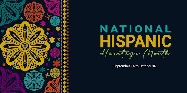 El mes de la herencia hispana Vector web banner cartel para la publicación en las redes sociales