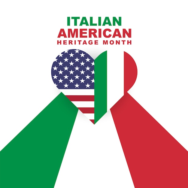 Mes de la herencia italiana americana felices fiestas celebran anualmente en octubre diseño de ilustraciones vectoriales