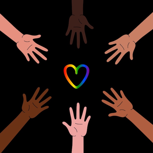 Mes de la historia LGBT Mes del Orgullo apoyo comunidad gay llamado a la tolerancia personas que salen del armario arcoíris