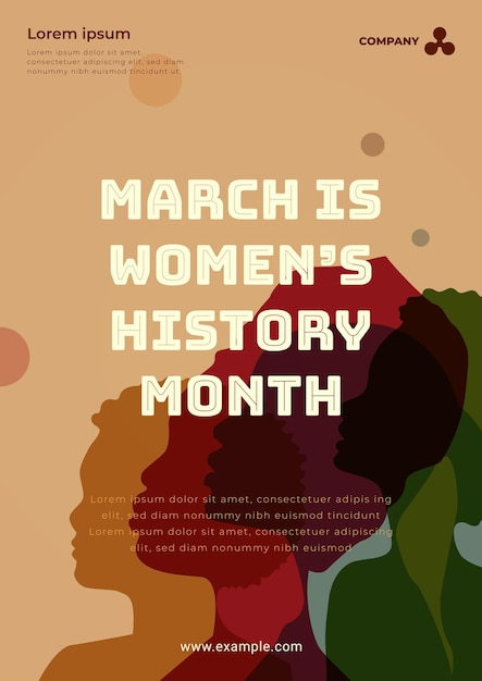 Mes de la historia de la mujer diseño de carteles de celebración del día de la mujer el 8 de marzo vector