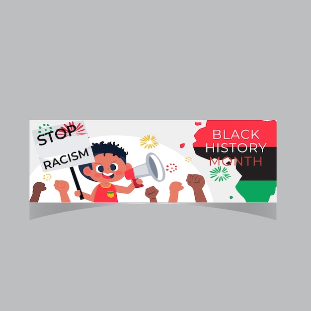 Vector el mes de la historia negra celebra el diseño gráfico de la ilustración vectorial el mes de la historia negra