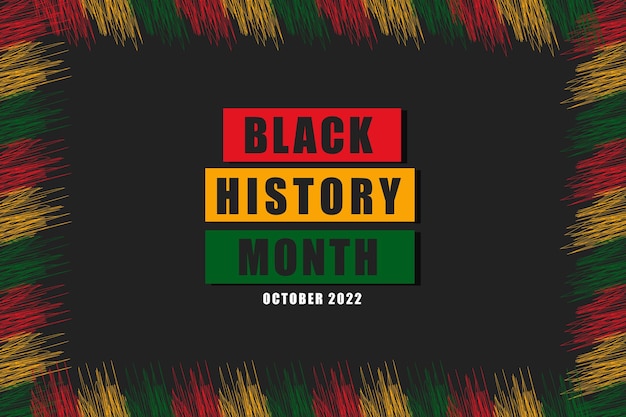 Mes de la historia negra celebración de la historia de áfrica, estados unidos y el reino unido ilustración vectorial fondo
