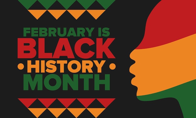 Mes de la Historia Negra Historia afroamericana en los Estados Unidos Cartel de arte Ilustración vectorial