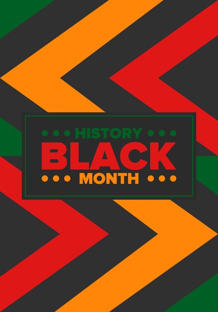 Mes de la Historia Negra Historia afroamericana en los Estados Unidos Cartel de arte Ilustración vectorial