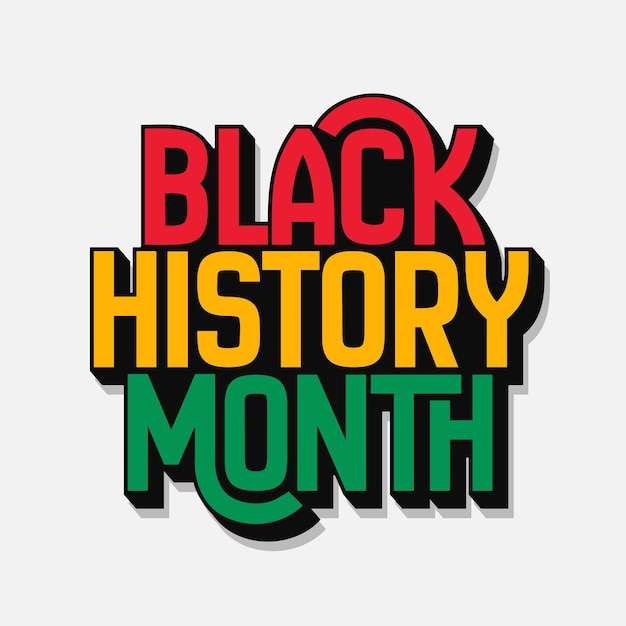 El mes de la historia negra tipografía tarjeta de felicitación la historia afroamericana se celebra en los Estados Unidos