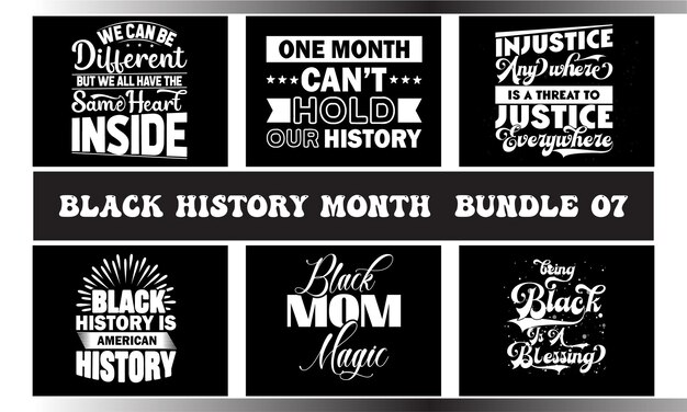 El mes de la historia negra vector tipografía diseño de la camiseta 07