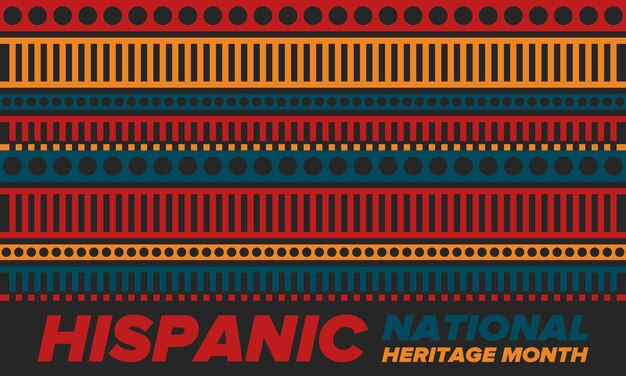 Mes Nacional de la Herencia Hispana en otoño Afiche vectorial de la cultura hispana y latinoamericana