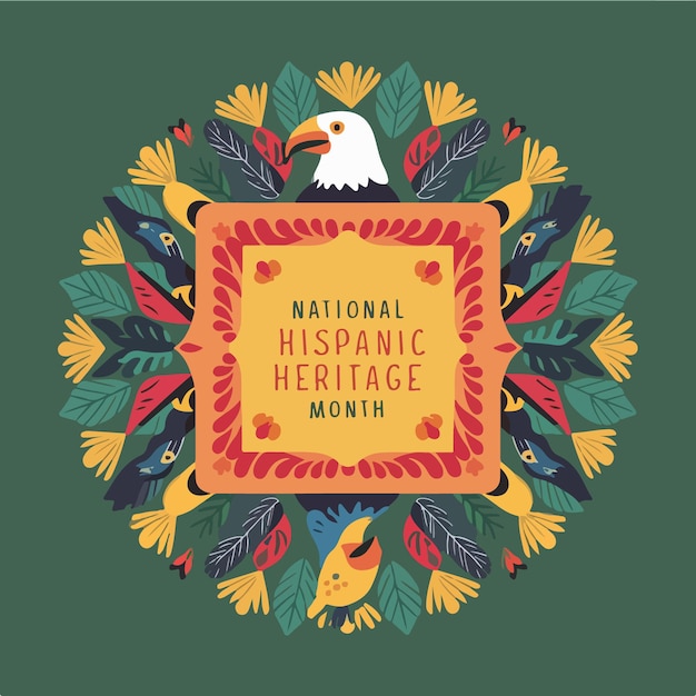 mes nacional de la herencia hispánica ilustración vectorial simple deign