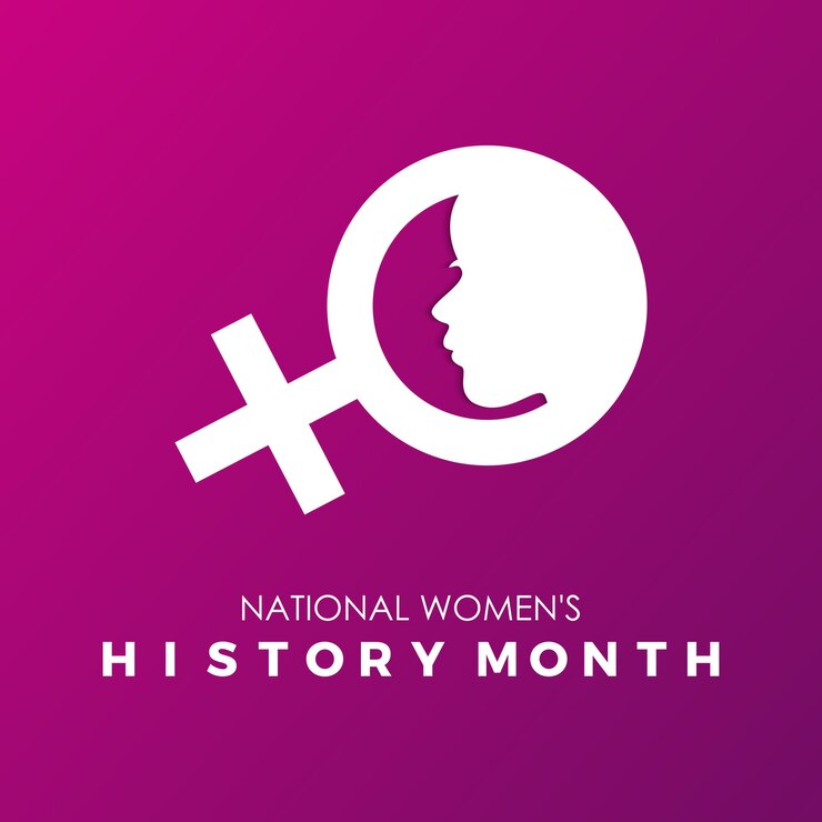 Vector el mes nacional de la historia de la mujer se celebra cada año en marzo el derecho de la mujer vector banner flyer poster y diseño de plantillas de medios sociales