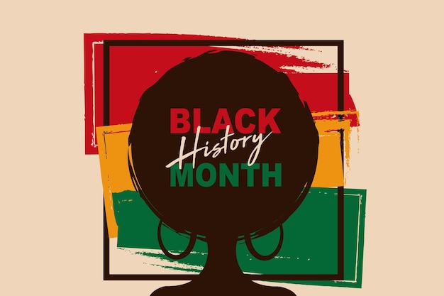 Vector mes nacional de la historia negra. concepto de vacaciones. plantilla para fondo, pancarta, tarjeta, póster