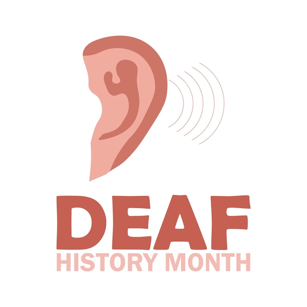 Vector mes nacional de la historia de los sordos, ilustración vectorial.