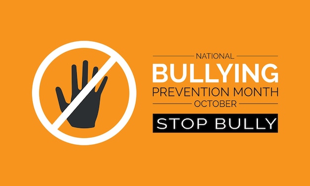 Vector el mes nacional de prevención del bullying genera conciencia sobre la empatía y la promoción de comunidades más seguras plantilla de ilustración vectorial