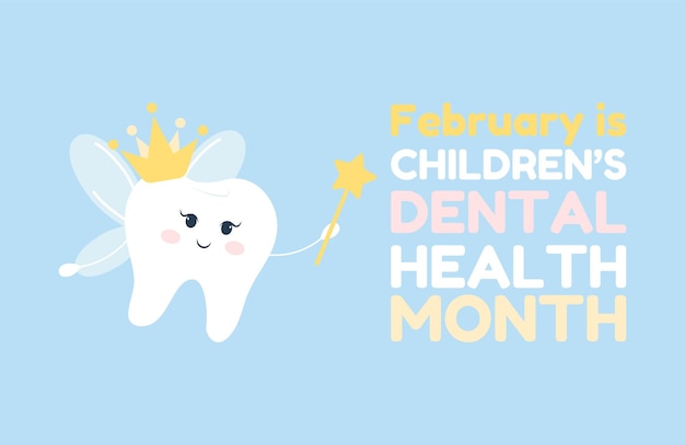 Vector mes nacional de la salud dental infantil