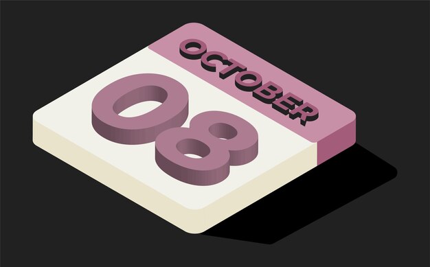 mes de octubre 3d calendario para el horario y los recordatorios de las reuniones