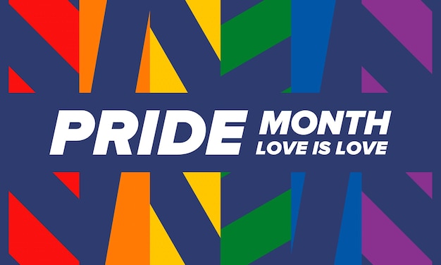 Mes del Orgullo LGBT en junio Lesbianas Gay Bisexual Transgénero LGBT Bandera del arco iris Ilustración vectorial